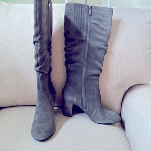 H by Halston Gray Heeled Boots